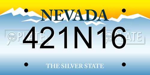 421N16 Nevada License Plate