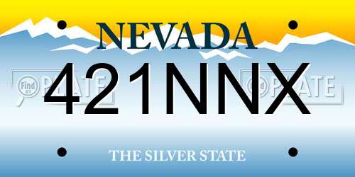 421NNX Nevada License Plate