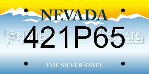 421P65 Nevada License Plate