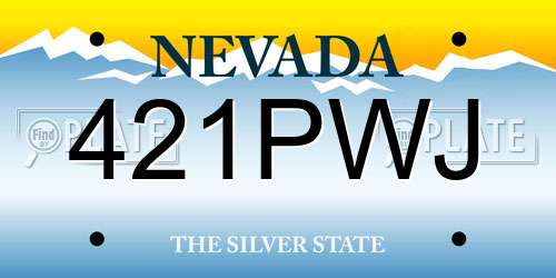 421PWJ Nevada License Plate