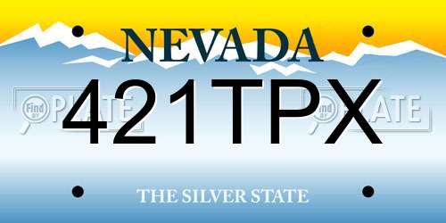 421TPX Nevada License Plate
