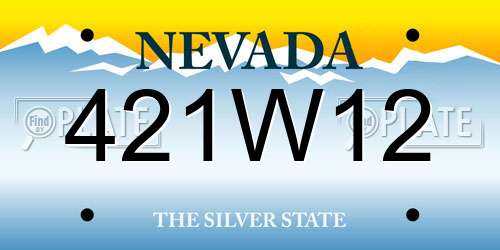 421W12 Nevada License Plate