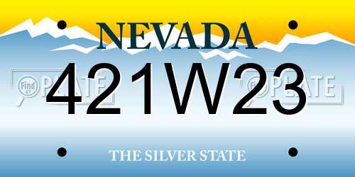 421W23 Nevada License Plate