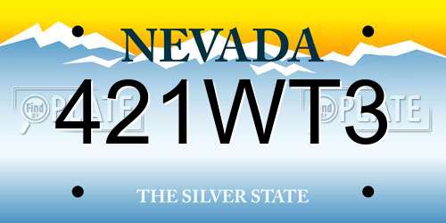 421WT3 Nevada License Plate