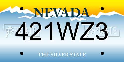 421WZ3 Nevada License Plate