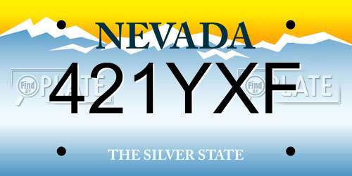 421YXF Nevada License Plate