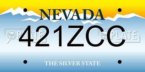 421ZCC Nevada License Plate