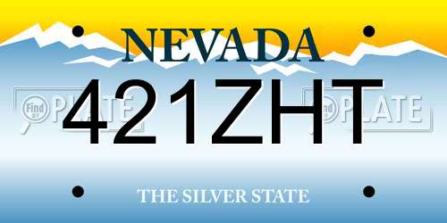421ZHT Nevada License Plate