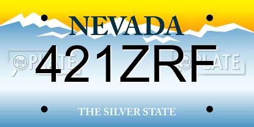 421ZRF Nevada License Plate