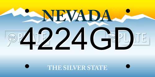4224GD Nevada License Plate