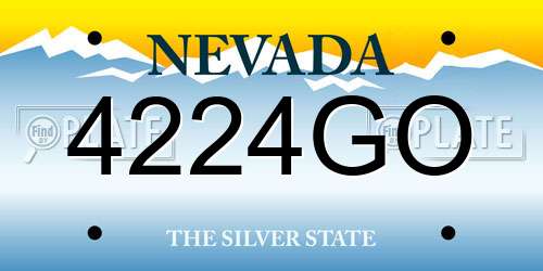 4224GO Nevada License Plate