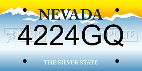 4224GQ Nevada License Plate