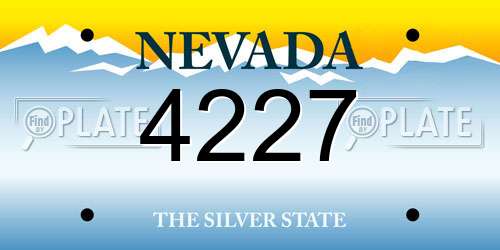 4227 Nevada License Plate