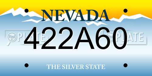 422A60 Nevada License Plate
