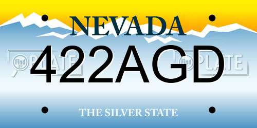 422AGD Nevada License Plate