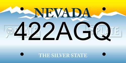 422AGQ Nevada License Plate