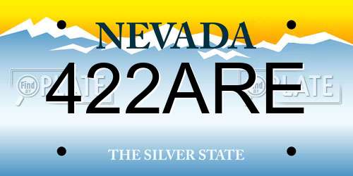 422ARE Nevada License Plate