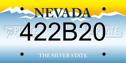 422B20 Nevada License Plate