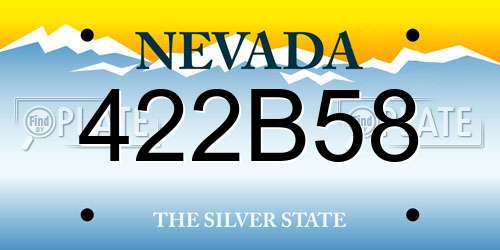 422B58 Nevada License Plate
