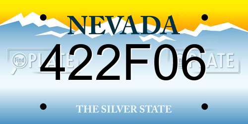 422F06 Nevada License Plate
