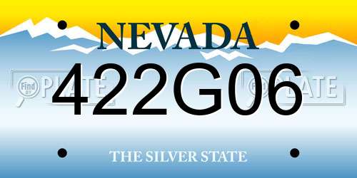 422G06 Nevada License Plate