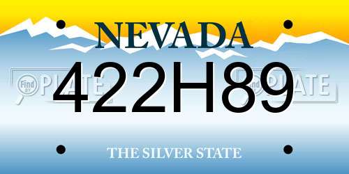 422H89 Nevada License Plate