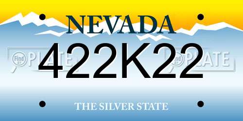 422K22 Nevada License Plate