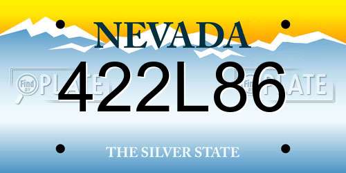 422L86 Nevada License Plate