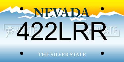 422LRR Nevada License Plate