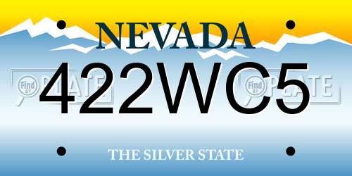422WC5 Nevada License Plate