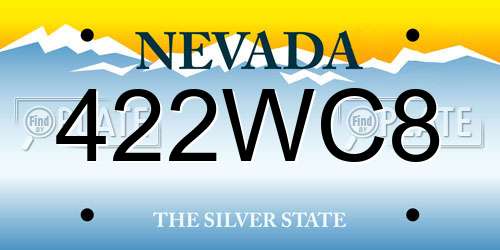 422WC8 Nevada License Plate