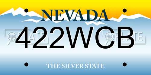 422WCB Nevada License Plate