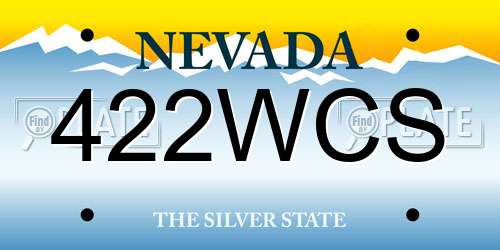 422WCS Nevada License Plate