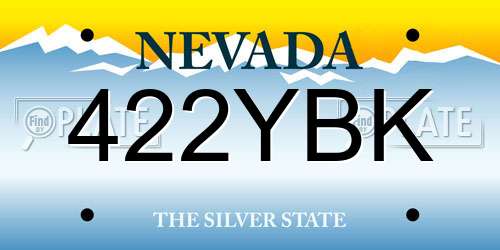 422YBK Nevada License Plate