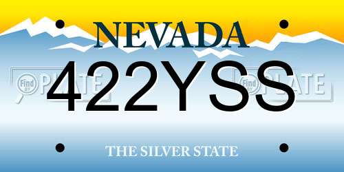 422YSS Nevada License Plate