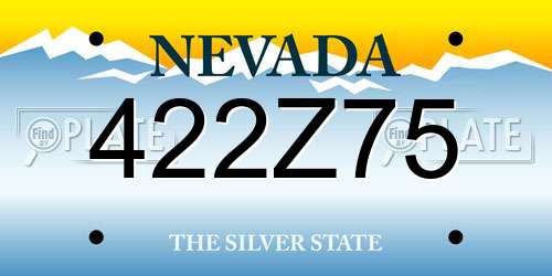 422Z75 Nevada License Plate