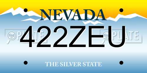 422ZEU Nevada License Plate