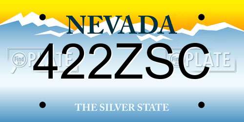 422ZSC Nevada License Plate