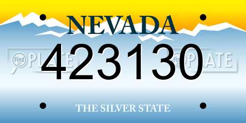 423130 Nevada License Plate