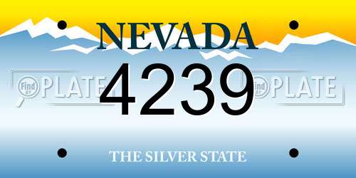 4239 Nevada License Plate