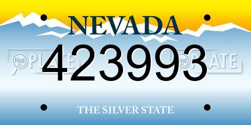 423993 Nevada License Plate