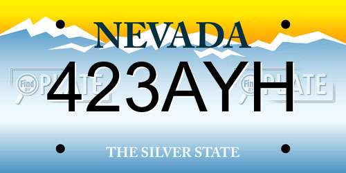 423AYH Nevada License Plate