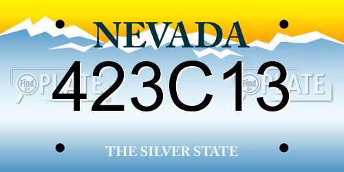 423C13 Nevada License Plate