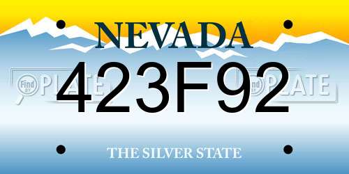 423F92 Nevada License Plate