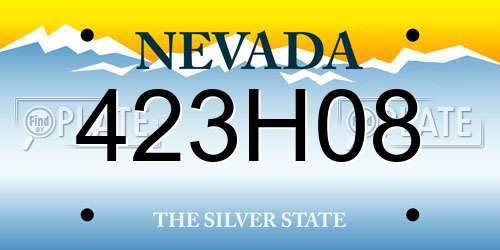 423H08 Nevada License Plate