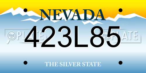 423L85 Nevada License Plate