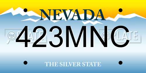 423MNC Nevada License Plate