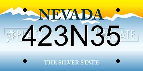 423N35 Nevada License Plate
