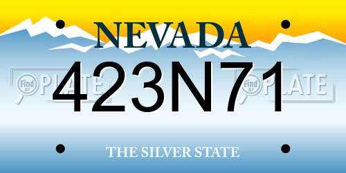 423N71 Nevada License Plate