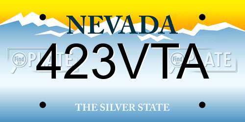 423VTA Nevada License Plate